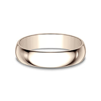 Regular Dome Classic Fit Men's Wedding Band in 14K Rose Gold - 5mm Width by Benchmark
