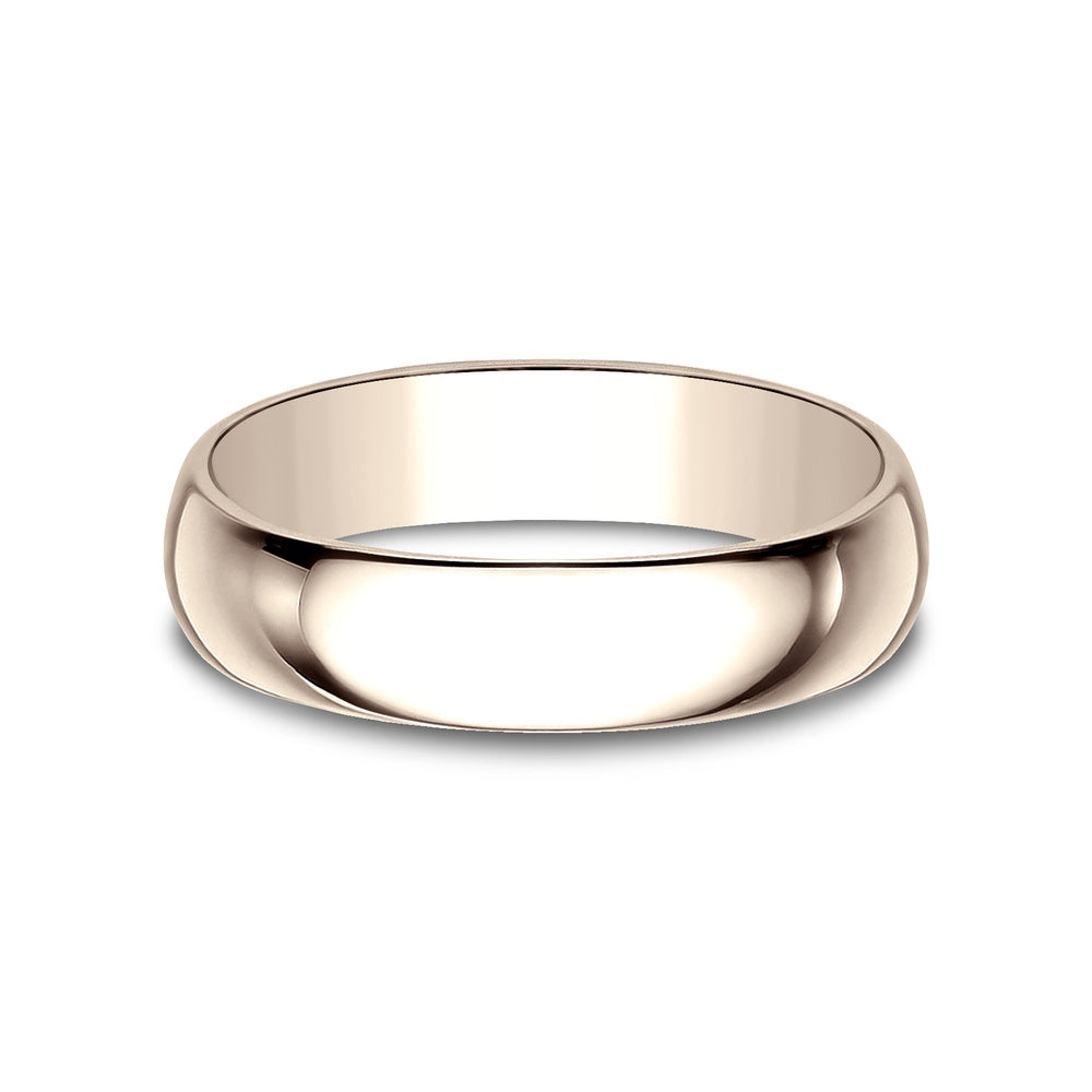 Regular Dome Classic Fit Men's Wedding Band in 14K Rose Gold - 5mm Width by Benchmark