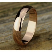 Regular Dome Classic Fit Men's Wedding Band in 14K Rose Gold - 5mm Width by Benchmark