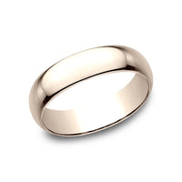 Regular Dome Classic Fit Men's Wedding Band in 14K Rose Gold - 6mm Width by Benchmark