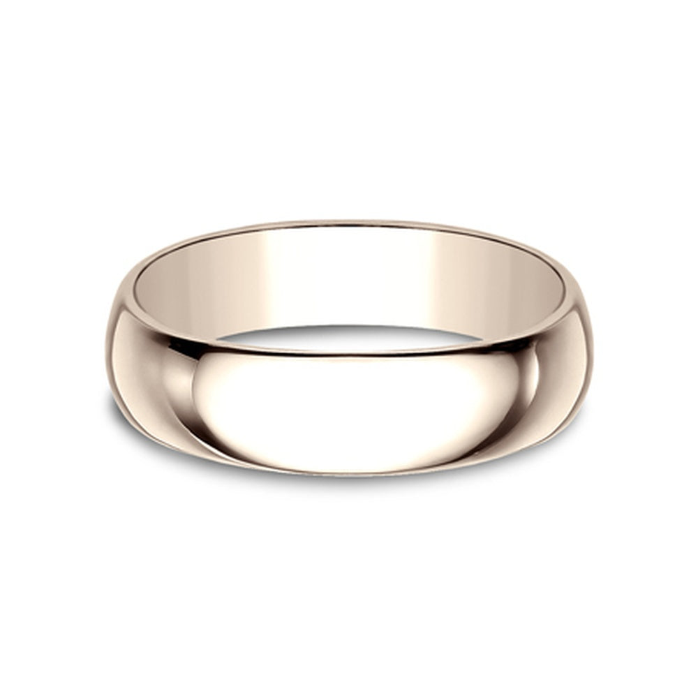 Regular Dome Classic Fit Men's Wedding Band in 14K Rose Gold - 6mm Width by Benchmark