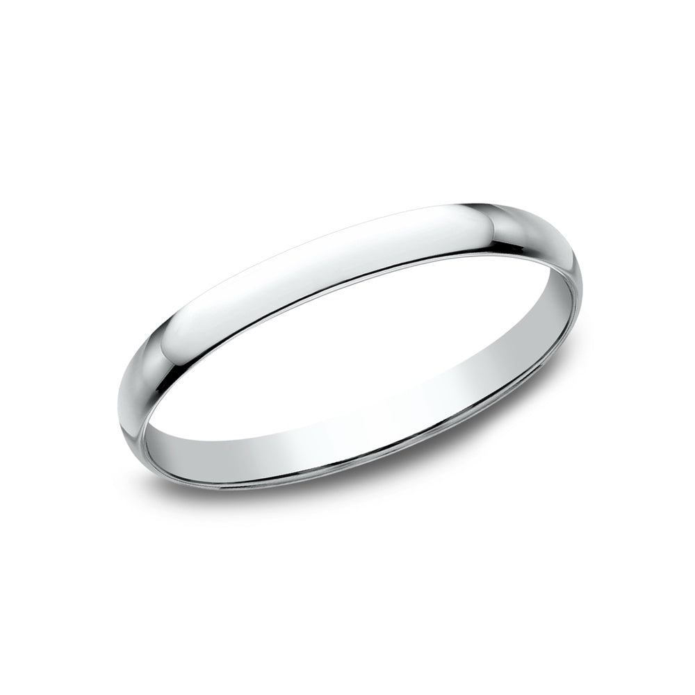 Regular Dome Classic Fit Men's Wedding Band in 14K White Gold - 1.2mm by Benchmark