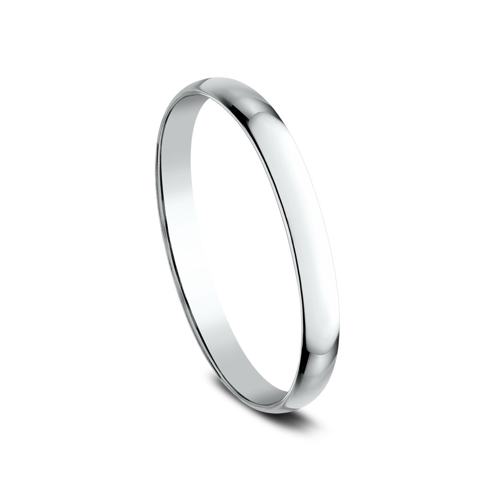 Regular Dome Classic Fit Men's Wedding Band in 14K White Gold - 1.2mm by Benchmark