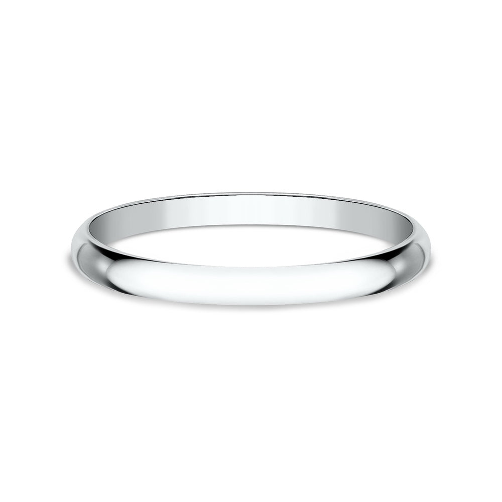Regular Dome Classic Fit Men's Wedding Band in 14K White Gold - 1.2mm by Benchmark