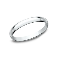 Regular Dome Classic Fit Men's Wedding Band in 14K White Gold - 2mm Width by Benchmark