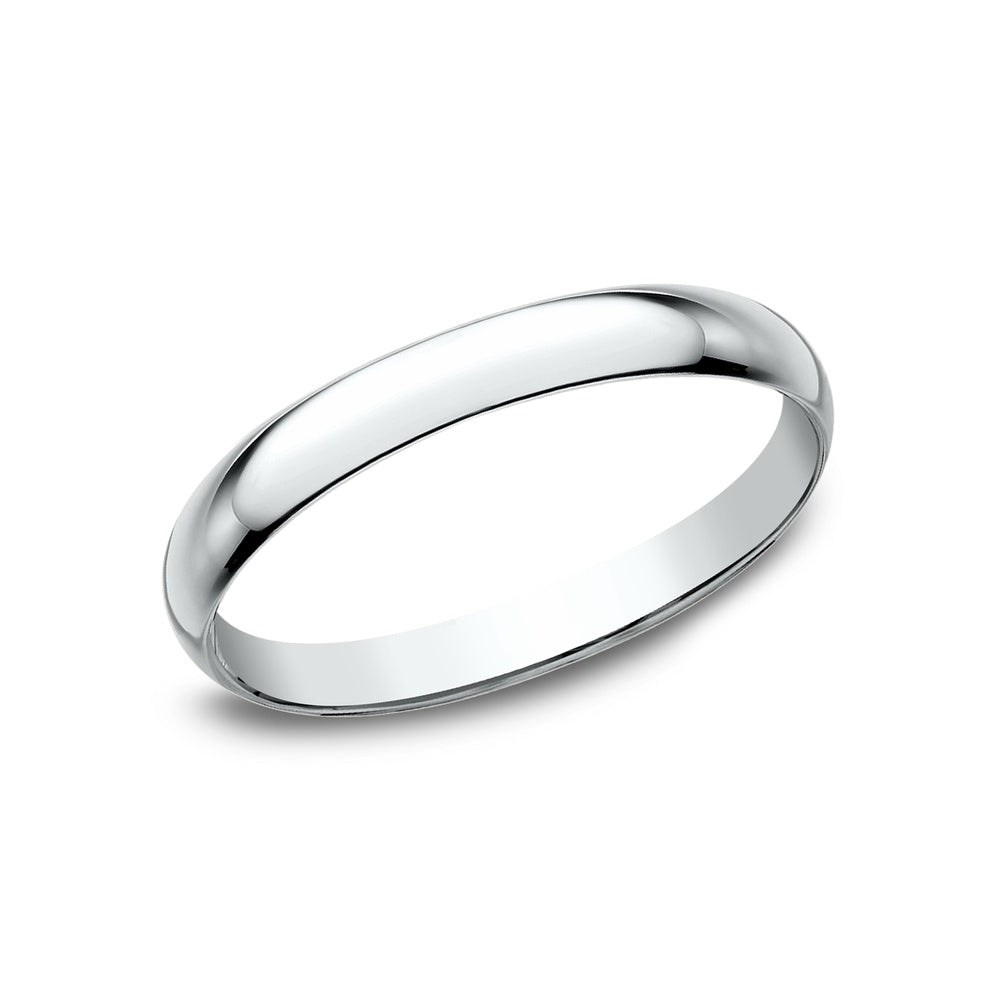 Regular Dome Classic Fit Men's Wedding Band in 14K White Gold - 2mm Width by Benchmark