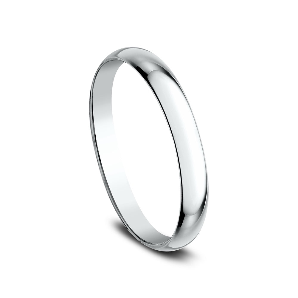 Regular Dome Classic Fit Men's Wedding Band in 14K White Gold - 2mm Width by Benchmark
