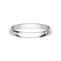 Regular Dome Classic Fit Men's Wedding Band in 14K White Gold - 2mm Width by Benchmark