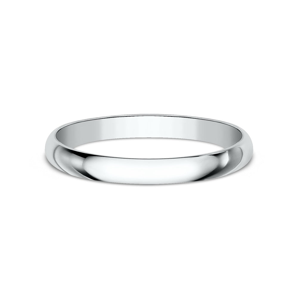 Regular Dome Classic Fit Men's Wedding Band in 14K White Gold - 2mm Width by Benchmark
