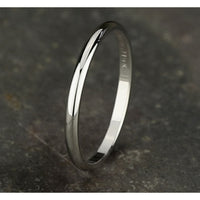 Regular Dome Classic Fit Men's Wedding Band in 14K White Gold - 2mm Width by Benchmark