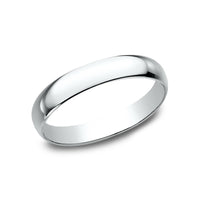 Regular Dome Classic Fit Men's Wedding Band in 14K White Gold - 3mm Width by Benchmark