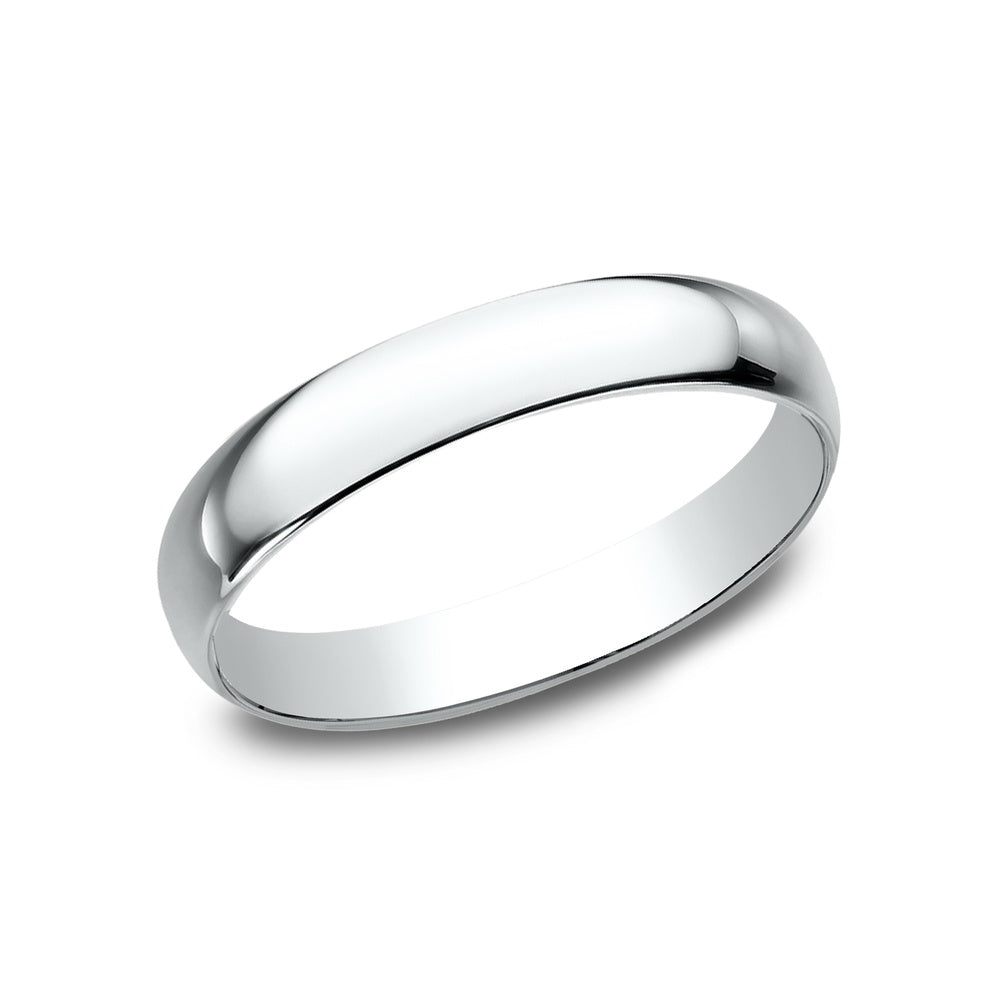 Regular Dome Classic Fit Men's Wedding Band in 14K White Gold - 3mm Width by Benchmark