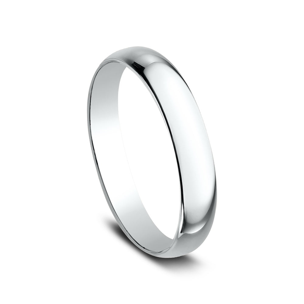 Regular Dome Classic Fit Men's Wedding Band in 14K White Gold - 3mm Width by Benchmark