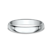 Regular Dome Classic Fit Men's Wedding Band in 14K White Gold - 3mm Width by Benchmark