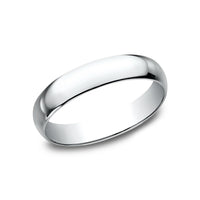 Regular Dome Classic Fit Men's Wedding Band in 14K White Gold - 4mm Width by Benchmark