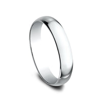 Regular Dome Classic Fit Men's Wedding Band in 14K White Gold - 4mm Width by Benchmark