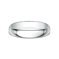 Regular Dome Classic Fit Men's Wedding Band in 14K White Gold - 4mm Width by Benchmark