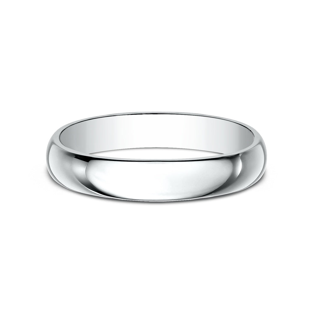 Regular Dome Classic Fit Men's Wedding Band in 14K White Gold - 4mm Width by Benchmark