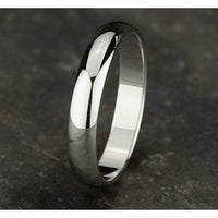 Regular Dome Classic Fit Men's Wedding Band in 14K White Gold - 4mm Width by Benchmark