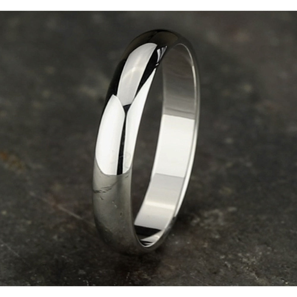 Regular Dome Classic Fit Men's Wedding Band in 14K White Gold - 4mm Width by Benchmark