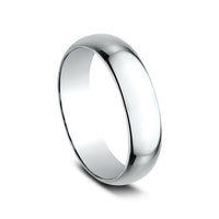 Regular Dome Classic Fit Men's Wedding Band in 14K White Gold - 6mm Width by Benchmark