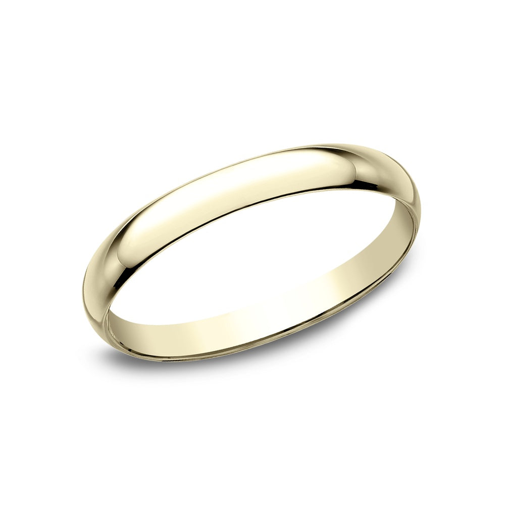 Regular Dome Classic Fit Men's Wedding Band in 14K Yellow Gold - 2mm Width by Benchmark