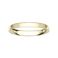 Regular Dome Classic Fit Men's Wedding Band in 14K Yellow Gold - 2mm Width by Benchmark