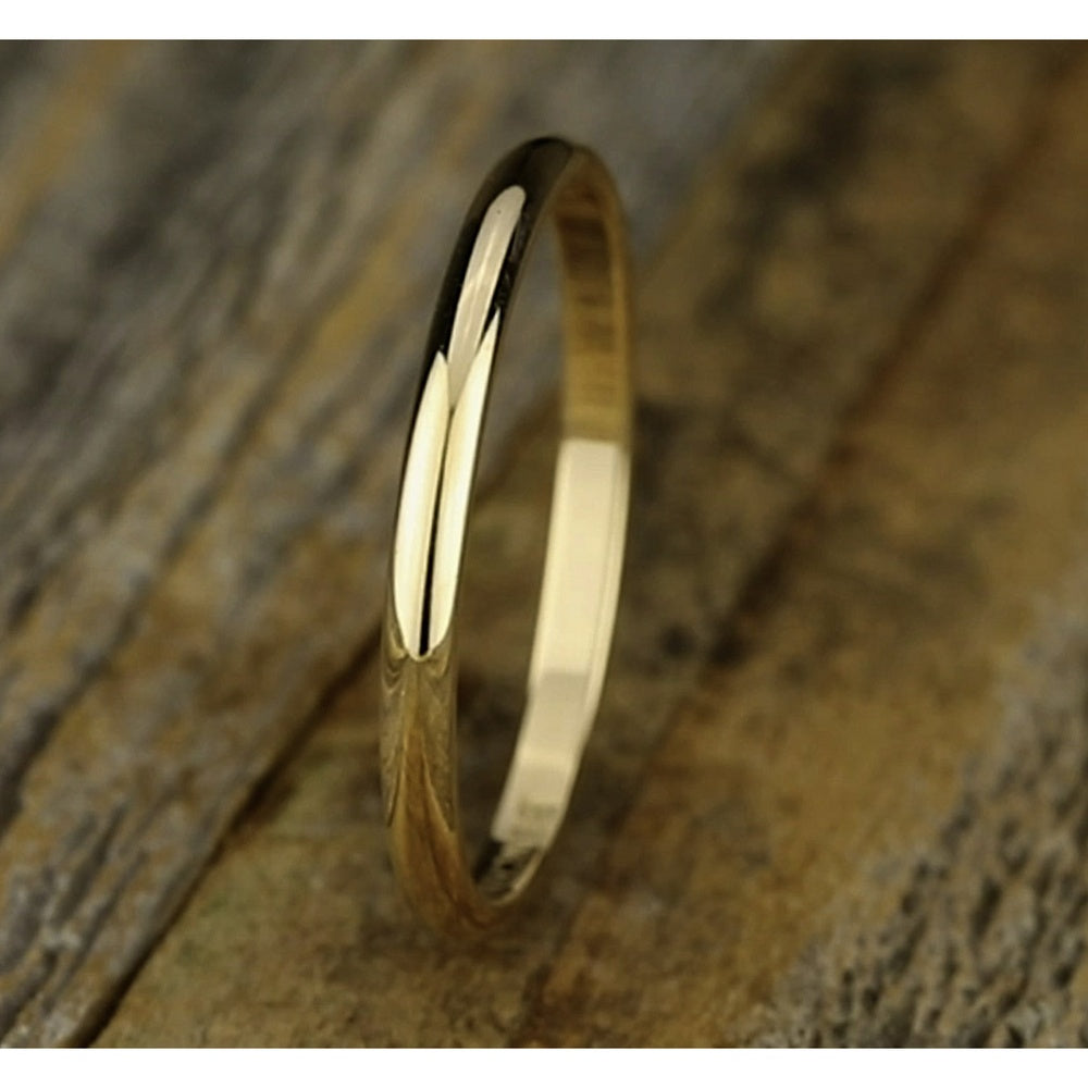 Regular Dome Classic Fit Men's Wedding Band in 14K Yellow Gold - 2mm Width by Benchmark