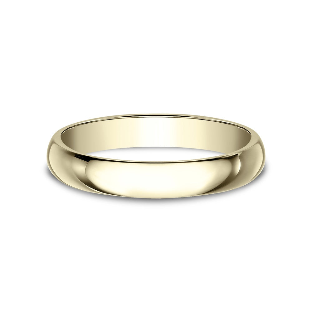 Regular Dome Classic Fit Men's Wedding Band in 14K Yellow Gold - 3mm Width by Benchmark