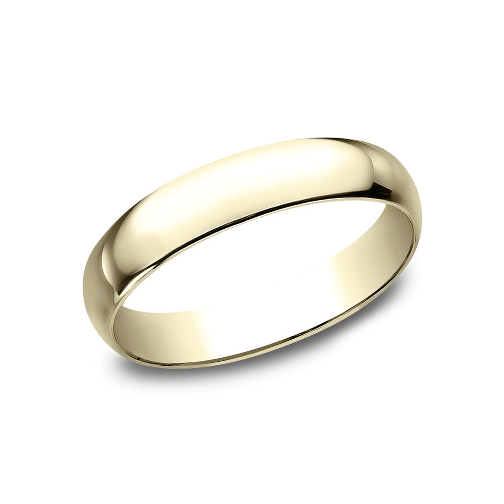 Regular Dome Classic Fit Men's Wedding Band in 14K Yellow Gold - 4mm Width by Benchmark
