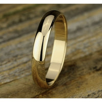 Regular Dome Classic Fit Men's Wedding Band in 14K Yellow Gold - 4mm Width by Benchmark