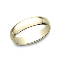 Regular Dome Classic Fit Men's Wedding Band in 14K Yellow Gold - 5mm Width by Benchmark