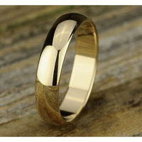 Regular Dome Classic Fit Men's Wedding Band in 14K Yellow Gold - 5mm Width by Benchmark