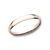 Regular Dome Comfort Fit Men's Wedding Band in 14K Rose Gold - 2mm Width by Benchmark