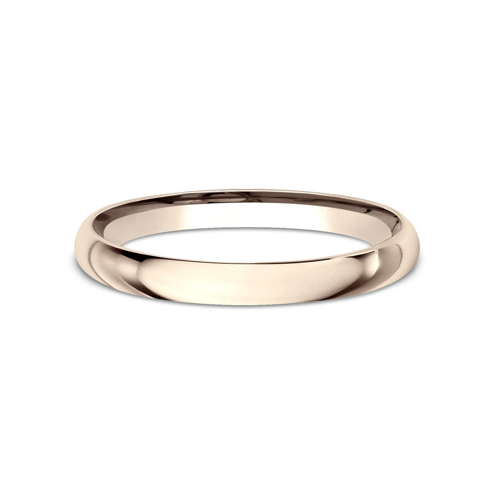 Regular Dome Comfort Fit Men's Wedding Band in 14K Rose Gold - 2mm Width by Benchmark
