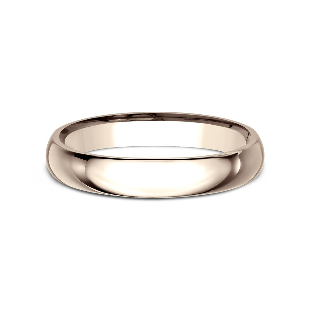 Regular Dome Comfort Fit Men's Wedding Band in 14K Rose Gold - 3mm Width by Benchmark