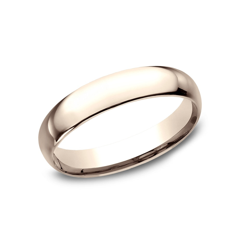 Regular Dome Comfort Fit Men's Wedding Band in 14K Rose Gold - 4mm Width by Benchmark