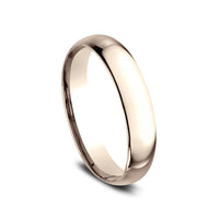 Regular Dome Comfort Fit Men's Wedding Band in 14K Rose Gold - 4mm Width by Benchmark