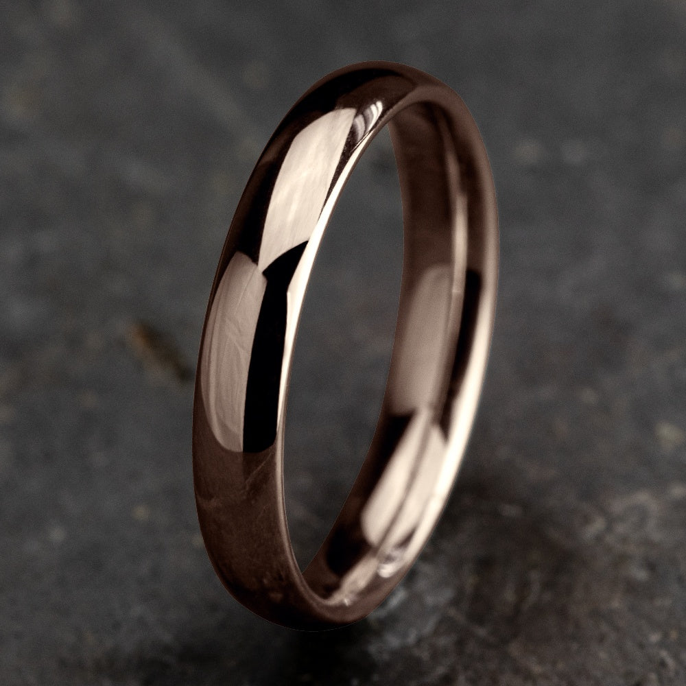 Regular Dome Comfort Fit Men's Wedding Band in 14K Rose Gold - 4mm Width by Benchmark