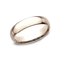 Regular Dome Comfort Fit Men's Wedding Band in 14K Rose Gold - 5mm Width by Benchmark