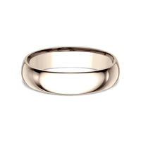 Regular Dome Comfort Fit Men's Wedding Band in 14K Rose Gold - 5mm Width by Benchmark