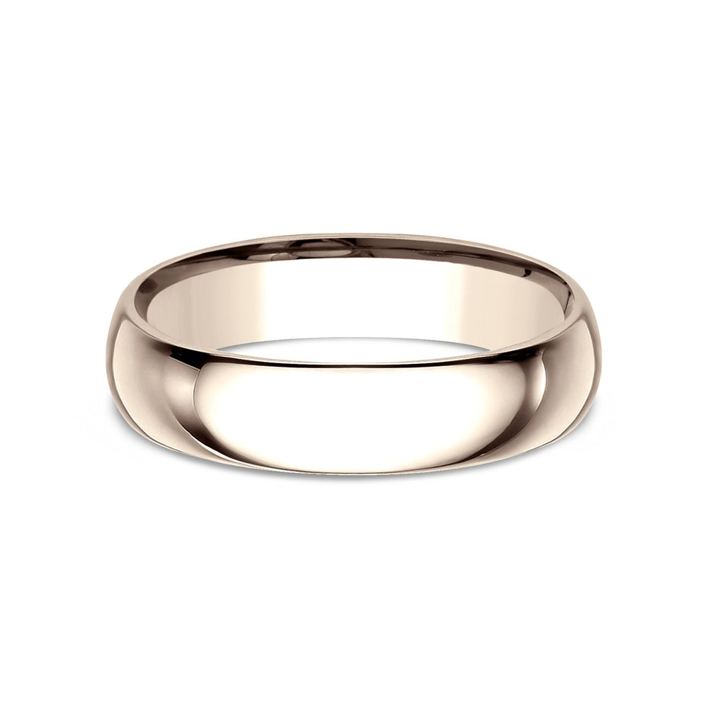 Regular Dome Comfort Fit Men's Wedding Band in 14K Rose Gold - 5mm Width by Benchmark