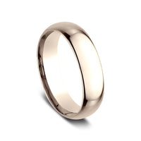 Regular Dome Comfort Fit Men's Wedding Band in 14K Rose Gold - 6mm Width by Benchmark
