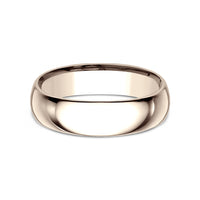 Regular Dome Comfort Fit Men's Wedding Band in 14K Rose Gold - 6mm Width by Benchmark