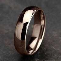 Regular Dome Comfort Fit Men's Wedding Band in 14K Rose Gold - 6mm Width by Benchmark