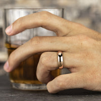 Regular Dome Comfort Fit Men's Wedding Band in 14K Rose Gold - 6mm Width by Benchmark