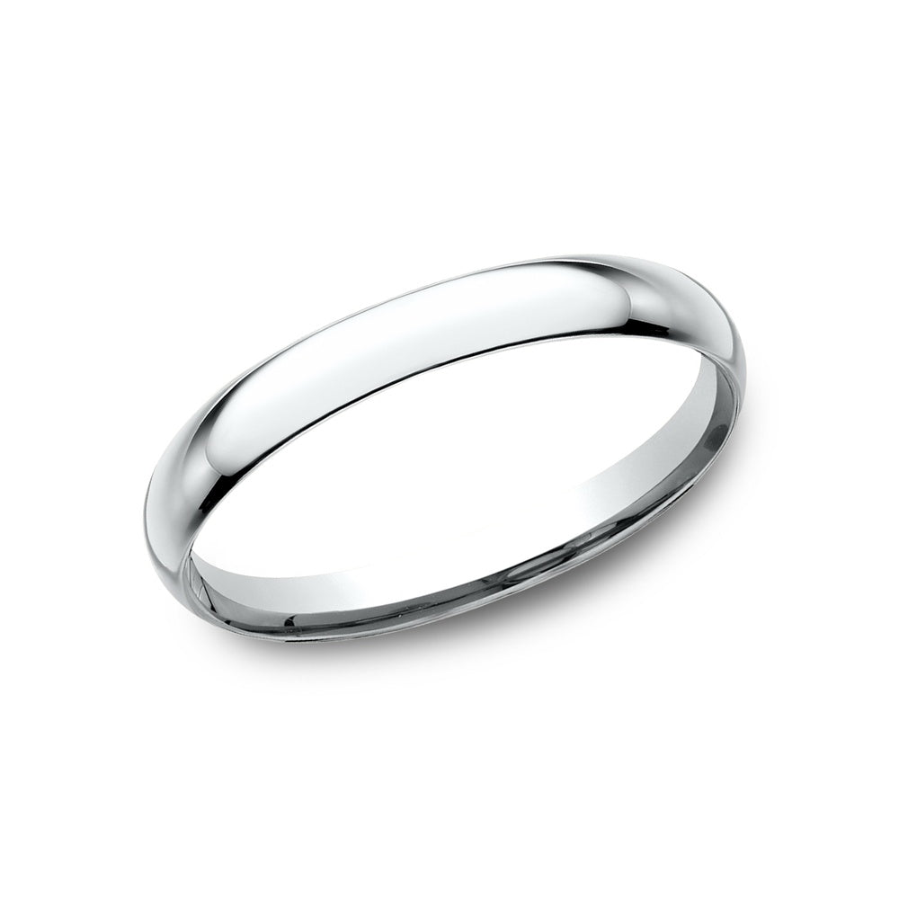Regular Dome Comfort Fit Men's Wedding Band in 14K White Gold - 2mm Width by Benchmark