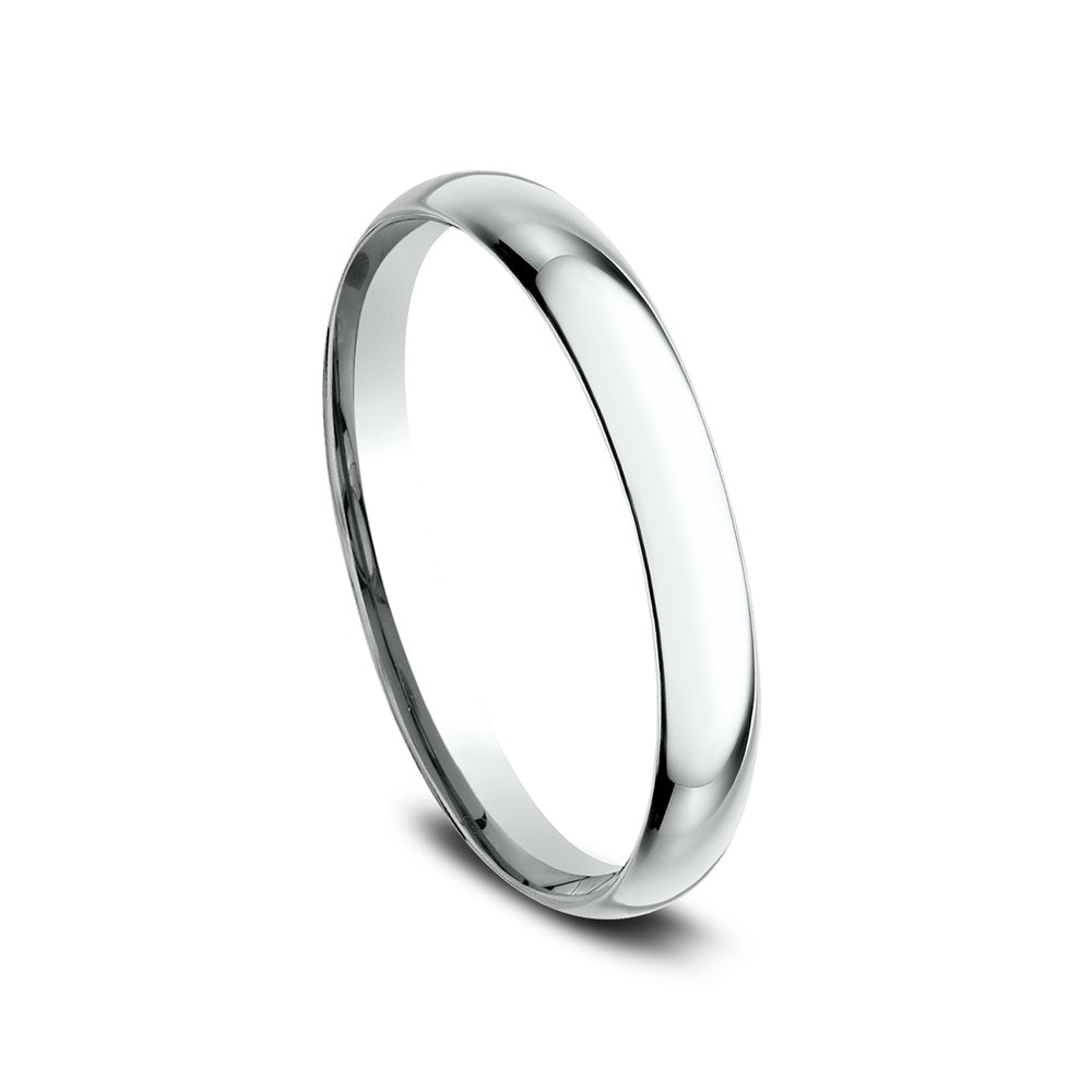 Regular Dome Comfort Fit Men's Wedding Band in 14K White Gold - 2mm Width by Benchmark