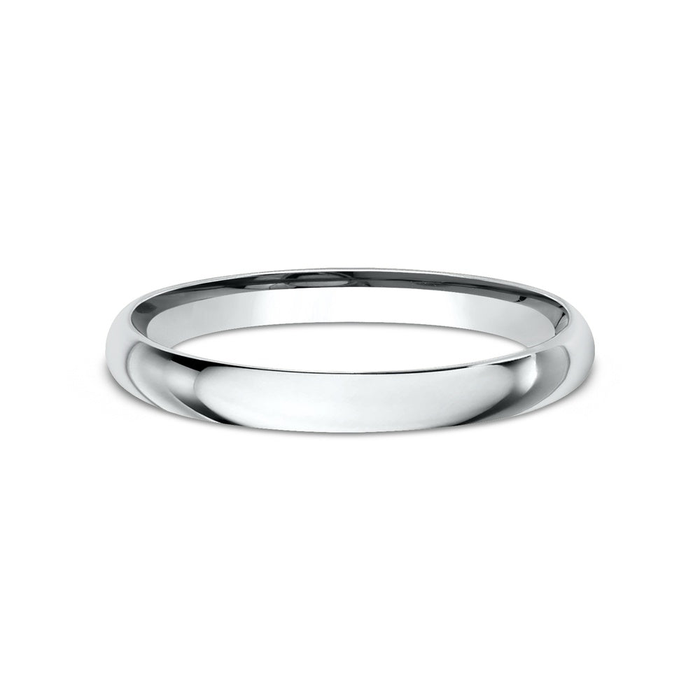 Regular Dome Comfort Fit Men's Wedding Band in 14K White Gold - 2mm Width by Benchmark