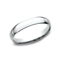 Regular Dome Comfort Fit Men's Wedding Band in 14K White Gold - 3mm Width by Benchmark